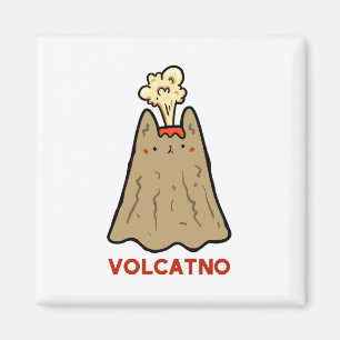 Vol-cat-no Niedlich Cat Pun Magnet