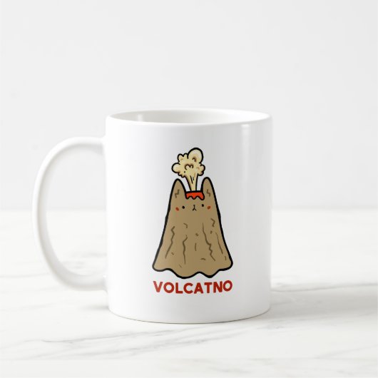 Vol-cat-no Niedlich Cat Pun Tasse (Links)