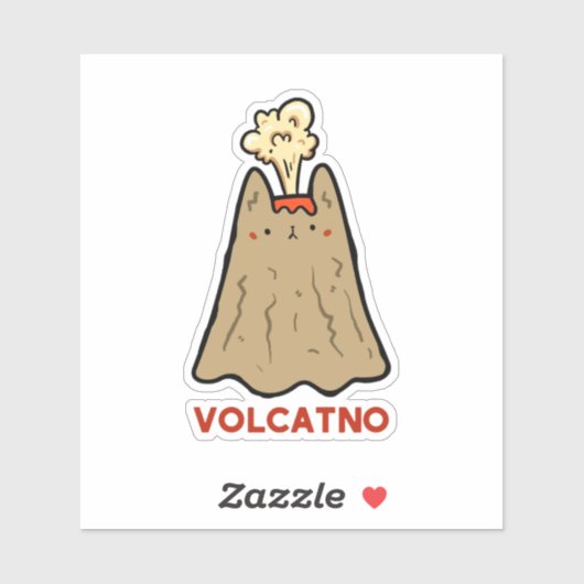 Vol-Cat-no Niedlich Cat Pun Vinyl Sticker (Blatt)