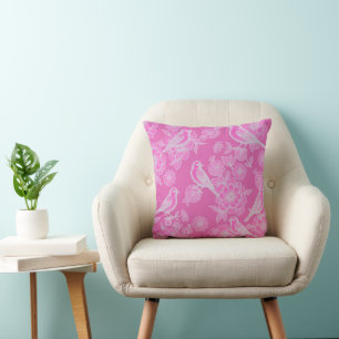 Vol Pink 💗 Florales Vogel Kissen