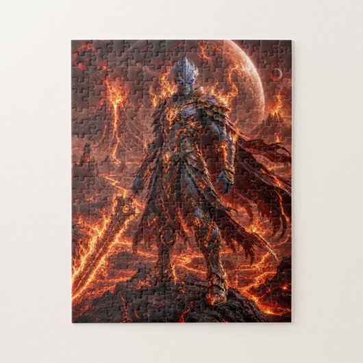 Volcanic Planet Alien Warrior Puzzle (Vertikal)