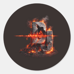 Volcanic Pulse DJ Runder Aufkleber