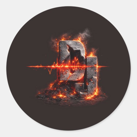 Volcanic Pulse DJ Runder Aufkleber (Vorderseite)