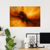 Volcanic Pulse - Red and Amber Abstract Eruption Poster (Heimbüro)