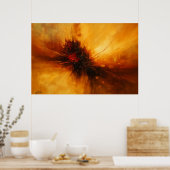 Volcanic Pulse - Red and Amber Abstract Eruption Poster (Küche)