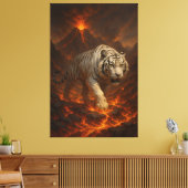 Volcanic White Tiger | Inferno King of the Fire R Leinwanddruck (Insitu (Wohnzimmer))