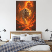  Volcanic White Tiger | Inferno King of the Fire R Leinwanddruck (Insitu (Schlafzimmer))
