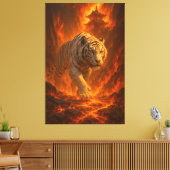  Volcanic White Tiger | Inferno King of the Fire R Leinwanddruck (Insitu (Wohnzimmer))