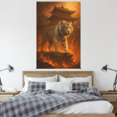Volcanic White Tiger | Inferno King of the Fire Re Leinwanddruck (Insitu (Schlafzimmer))