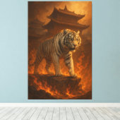 Volcanic White Tiger | Inferno King of the Fire Re Leinwanddruck (Insitu (Holzboden))
