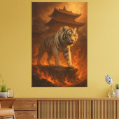 Volcanic White Tiger | Inferno King of the Fire Re Leinwanddruck (Insitu (Wohnzimmer))