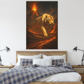 Volcanic White Tiger | Inferno King of the Fire Re Leinwanddruck (Insitu (Schlafzimmer))