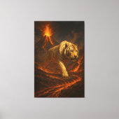 Volcanic White Tiger | Inferno King of the Fire Re Leinwanddruck (Vorderseite)
