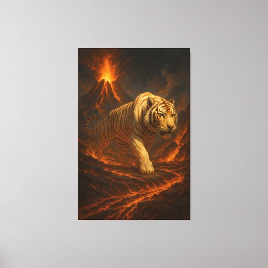 Volcanic White Tiger | Inferno King of the Fire Re Leinwanddruck (Vorderseite)