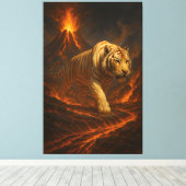 Volcanic White Tiger | Inferno King of the Fire Re Leinwanddruck (Insitu (Holzboden))