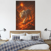 Volcanic White Tiger | Inferno King of the Fire Re Leinwanddruck (Insitu (Schlafzimmer))