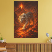 Volcanic White Tiger | Inferno King of the Fire Re Leinwanddruck (Insitu (Wohnzimmer))