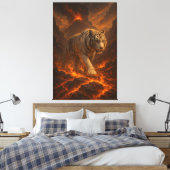 Volcanic White Tiger | Inferno King of the Fire Re Leinwanddruck (Insitu (Schlafzimmer))