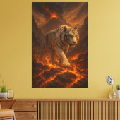 Volcanic White Tiger | Inferno King of the Fire Re Leinwanddruck (Insitu (Wohnzimmer))