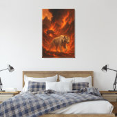 Volcanic White Tiger | Inferno King of the Fire Re Leinwanddruck (Insitu (Schlafzimmer))