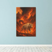 Volcanic White Tiger | Inferno King of the Fire Re Leinwanddruck (Insitu (Holzboden))
