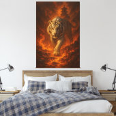 Volcanic White Tiger Premium Wall Art – Fine Art C Leinwanddruck (Insitu (Schlafzimmer))