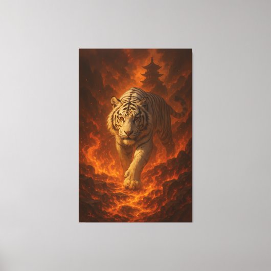 Volcanic White Tiger Premium Wall Art – Fine Art C Leinwanddruck (Vorderseite)