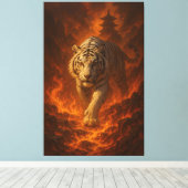 Volcanic White Tiger Premium Wall Art – Fine Art C Leinwanddruck (Insitu (Holzboden))