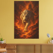 Volcanic White Tiger Premium Wall Art – Fine Art C Leinwanddruck (Insitu (Wohnzimmer))