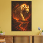Volcanic White Tiger Premium Wall Art – Fine Art C Leinwanddruck (Insitu (Wohnzimmer))