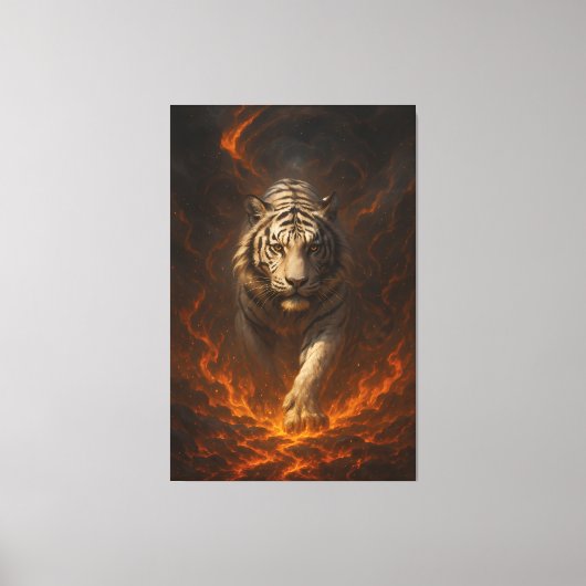 Volcanic White Tiger Premium Wall Art – Fine Art C Leinwanddruck (Vorderseite)