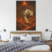 Volcanic White Tiger Premium Wall Art – Fine Art C Leinwanddruck (Insitu (Schlafzimmer))