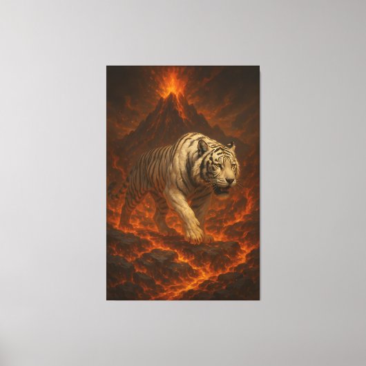 Volcanic White Tiger Premium Wall Art – Fine Art C Leinwanddruck (Vorderseite)