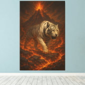 Volcanic White Tiger Premium Wall Art – Fine Art C Leinwanddruck (Insitu (Holzboden))
