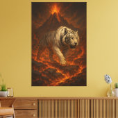 Volcanic White Tiger Premium Wall Art – Fine Art C Leinwanddruck (Insitu (Wohnzimmer))