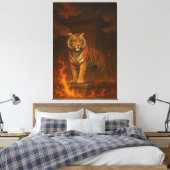 Volcanic White Tiger Premium Wall Art – Fine Art C Leinwanddruck (Insitu (Schlafzimmer))