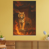 Volcanic White Tiger Premium Wall Art – Fine Art C Leinwanddruck (Insitu (Wohnzimmer))
