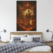 Volcanic White Tiger Premium Wall Art – Fine Art C Leinwanddruck (Insitu (Schlafzimmer))
