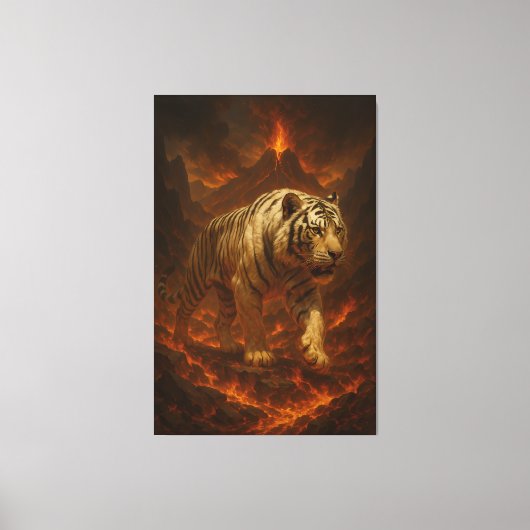 Volcanic White Tiger Premium Wall Art – Fine Art C Leinwanddruck (Vorderseite)