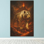 Volcanic White Tiger Premium Wall Art – Fine Art C Leinwanddruck (Insitu (Holzboden))