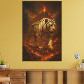 Volcanic White Tiger Premium Wall Art – Fine Art C Leinwanddruck (Insitu (Wohnzimmer))