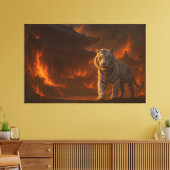 Volcanic White Tiger Premium Wall Art – Fine Art C Leinwanddruck (Insitu (Wohnzimmer))