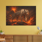 Volcanic White Tiger Premium Wall Art – Fine Art C Leinwanddruck (Insitu (Wohnzimmer))