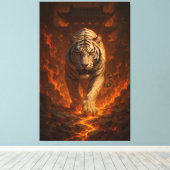 Volcanic White Tiger Premium Wall Art – Fine Art C Leinwanddruck (Insitu (Holzboden))