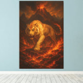 Volcanic White Tiger Premium Wall Art – Fine Art C Leinwanddruck (Insitu (Holzboden))