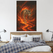 Volcanic White Tiger Premium Wall Art – Fine Art C Leinwanddruck (Insitu (Schlafzimmer))