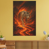 Volcanic White Tiger Premium Wall Art – Fine Art C Leinwanddruck (Insitu (Wohnzimmer))