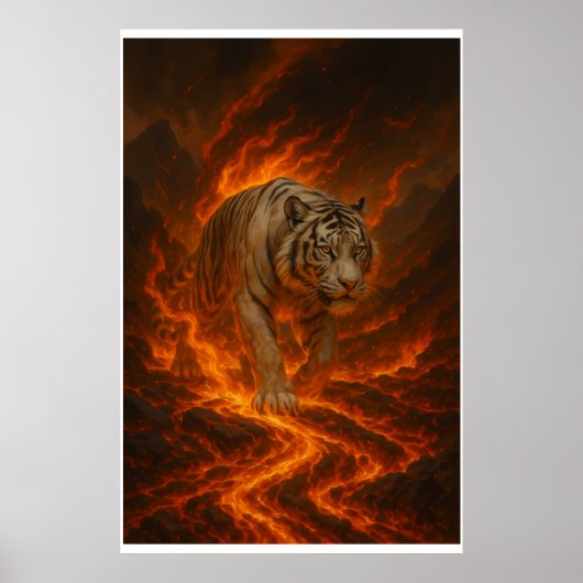 Volcanic White Tiger Premium Wall Art – Fine Art C Poster (Vorne)