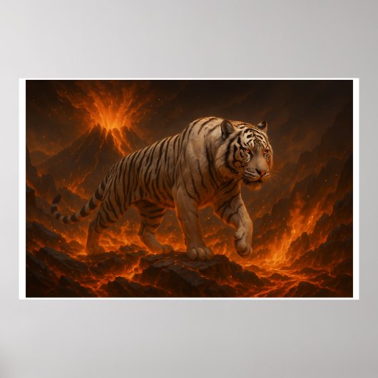 Volcanic White Tiger Premium Wall Art – Fine Art C Poster (Vorne)