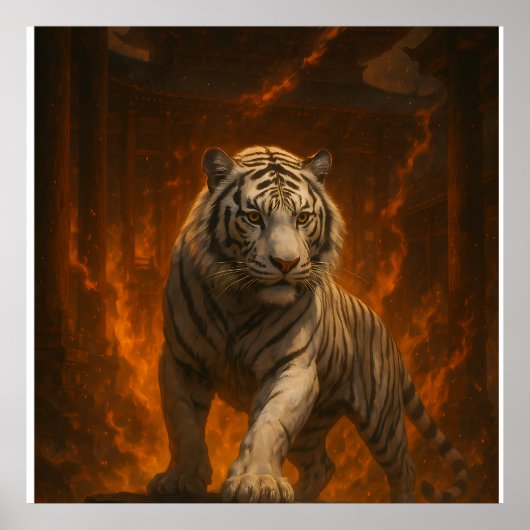 Volcanic White Tiger Premium Wall Art – Fine Art C Poster (Vorne)